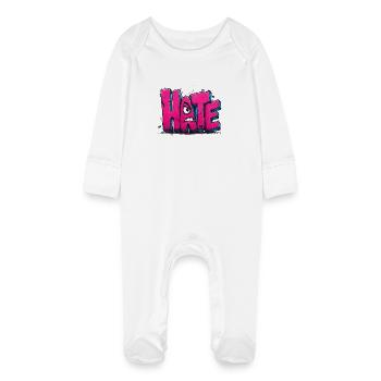 Hate Graffiti - Baby Organic Sleepsuit with Scratch Mitts - white - Front