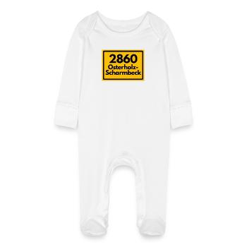 ANCIEN CODE POSTAL 2860 OSTERHOLZ-SCHARMBECK - Grenouillère bio avec gants Bébé - blanc - Devant