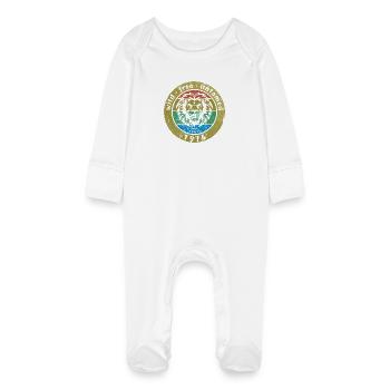 Sauvages, libres et indomptés depuis 04/1976 - Grenouillère bio avec gants Bébé - blanc - Devant