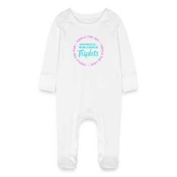 Drilling Mutter Mama - Baby Bio-Schlafanzug mit Kratzhandschuhen - Weiß - Vorne