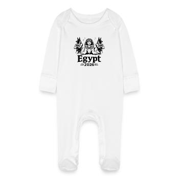 Sphinx Cleopatra Anubis Egypt 2026 Mysticism - Baby Organic Sleepsuit with Scratch Mitts - white - Front