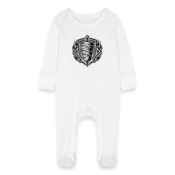 Doner Kebab Skewer Symbol - Baby Organic Sleepsuit with Scratch Mitts - white - Front