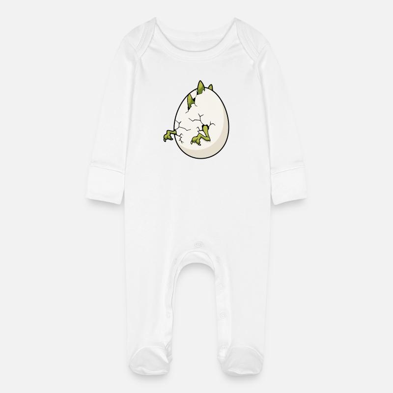 Cracked Egg Bloom Easter - Baby Organic Sleepsuit with Scratch Mitts - white