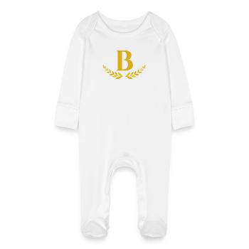 b - Baby Organic Sleepsuit with Scratch Mitts - white - Front