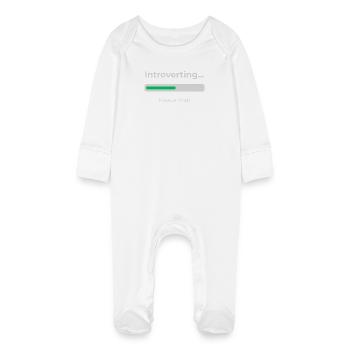 Introvert Loading - Baby Organic Sleepsuit with Scratch Mitts - white - Front