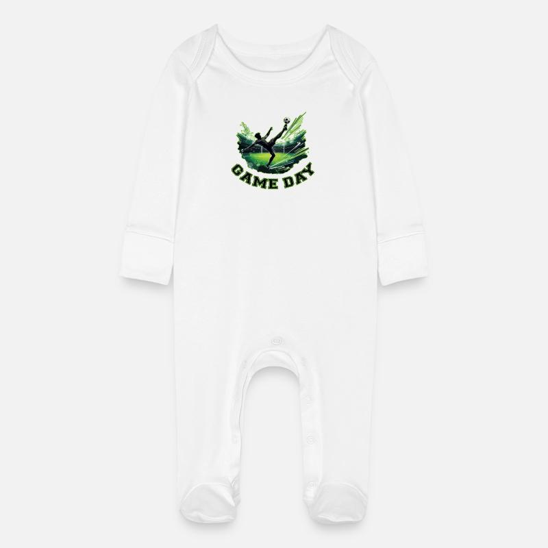 Match Day Soccer : Arrêt dynamique - Grenouillère bio avec gants Bébé - blanc