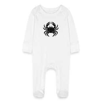 Crab - Baby Organic Sleepsuit with Scratch Mitts - white - Front