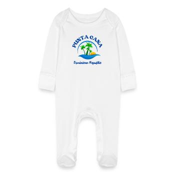 Plage de Punta Cana - Grenouillère bio avec gants Bébé - blanc - Devant