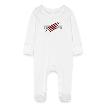 Hello - Baby Organic Sleepsuit with Scratch Mitts - white - Front
