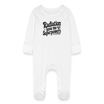 Radiation Gave Me Superpowers - Baby Organic Sleepsuit with Scratch Mitts - white - Front