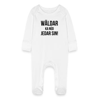 Wäldar ka nüd jedar sin! - Baby Organic Sleepsuit with Scratch Mitts - white - Front