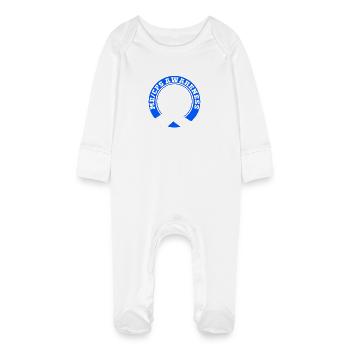 ME CFS - Baby Organic Sleepsuit with Scratch Mitts - white - Front