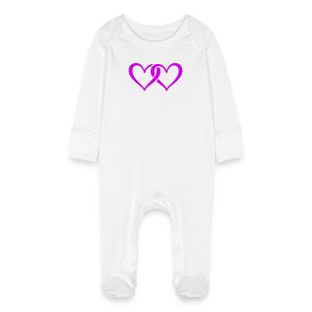 Icône en forme de cœur - Grenouillère bio avec gants Bébé - blanc - Devant