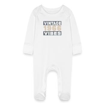 anniversaire 1966 - 60 ans - Grenouillère bio avec gants Bébé - blanc - Devant