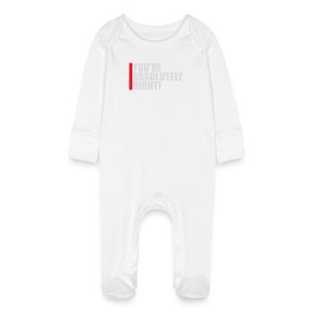 Tu as tout à fait raison, logo drôle d’IA sarcastique - Grenouillère bio avec gants Bébé - blanc - Devant