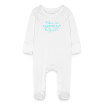 Tu as tout à fait raison, logo drôle d’IA sarcastique - Grenouillère bio avec gants Bébé - blanc - Devant