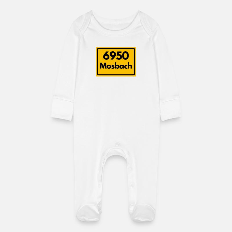 ANCIEN CODE POSTAL RETRO 6950 MOSBACH HEIMAT BW - Grenouillère bio avec gants Bébé - blanc