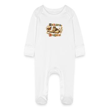 One More Chapter - Cozy Reading Cat - Baby Organic Sleepsuit with Scratch Mitts - white - Front