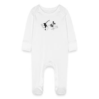 Yeux Fouillants Grunge alternatif inquiétant - Grenouillère bio avec gants Bébé - blanc - Devant