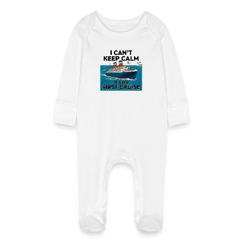 Je n’arrive pas à rester calme, c’est ma première K - Grenouillère bio avec gants Bébé - blanc - Devant