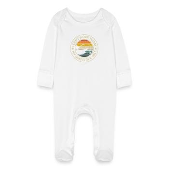 Ich kann heute nicht arbeiten Arm im Gips Angeln - Baby Bio-Schlafanzug mit Kratzhandschuhen - Weiß - Vorne