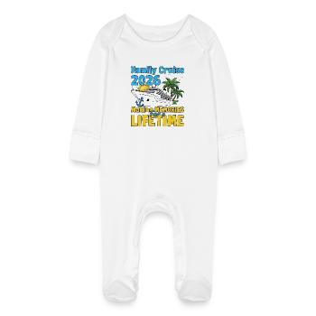 Family Cruise Vacation Trip Cruising - Baby Organic Sleepsuit with Scratch Mitts - white - Front