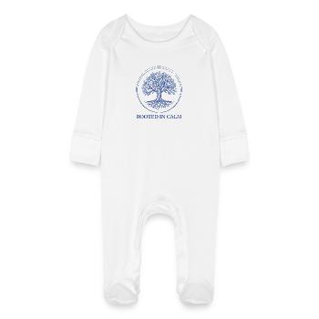 Arbre du repos et racines - Grenouillère bio avec gants Bébé - blanc - Devant