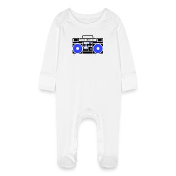 Ghettoblaster Radio - Baby Bio-Schlafanzug mit Kratzhandschuhen - Weiß - Vorne