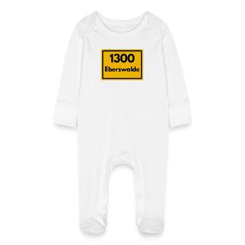 ANCIEN CODE POSTAL RÉTRO 1300 EBERSWALDE HEIMAT - Grenouillère bio avec gants Bébé - blanc - Devant