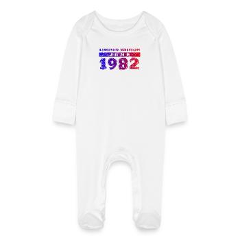 44th Birthday Limited Edition 06/1982 - Baby Organic Sleepsuit with Scratch Mitts - white - Front