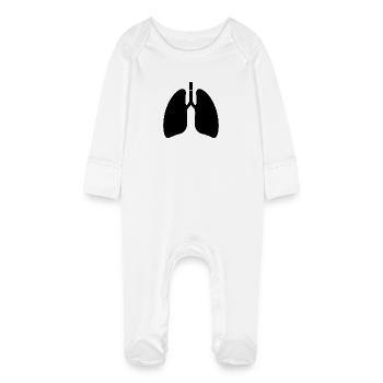 Lungs - Baby Organic Sleepsuit with Scratch Mitts - white - Front
