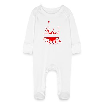 Mud Run Duo – Custom Splash Design - Baby Organic Sleepsuit with Scratch Mitts - white - Front