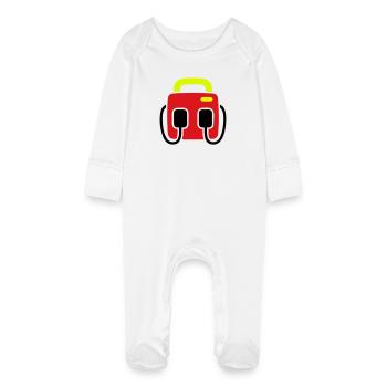 Défibrillateur AED Premiers secours - Grenouillère bio avec gants Bébé - blanc - Devant