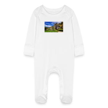Dream tour along the Black Laber, Upper Palatinate - Baby Organic Sleepsuit with Scratch Mitts - white - Front