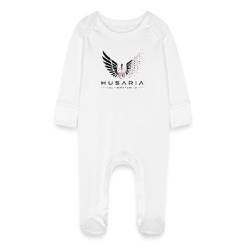 Husaria Digital Wings – Modern Security & Strategy - Baby Organic Sleepsuit with Scratch Mitts - white - Front