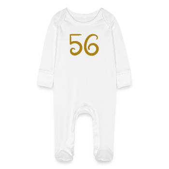 56 - Baby Bio-Schlafanzug mit Kratzhandschuhen - Weiß - Vorne