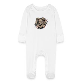 Bélier agressif Maskot - Grenouillère bio avec gants Bébé - blanc - Devant