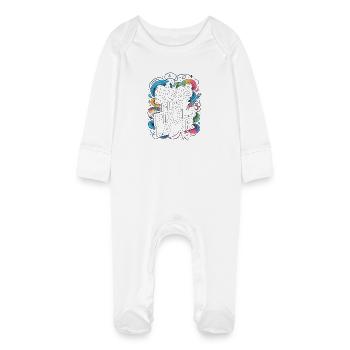 Graphic Designer Ideas First Pixels Visual Artist - Baby Bio-Schlafanzug mit Kratzhandschuhen - Weiß - Vorne