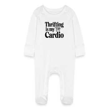 Le fribrifling, c’est mon Cardio - Grenouillère bio avec gants Bébé - blanc - Devant