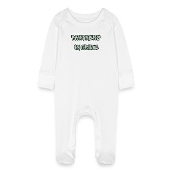 Partners in Crime Graffiti - Baby Organic Sleepsuit with Scratch Mitts - white - Front