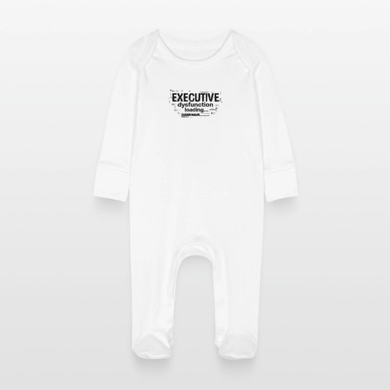 Executive Dysfunction Loading ADHD Humor Design Baby Organic Sleepsuit with Scratch Mitts