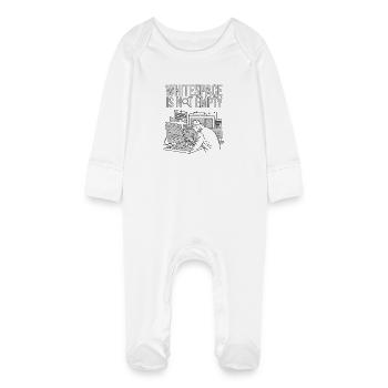 UX/UI Designer Whitespace Is Not Empty Web Design - Baby Bio-Schlafanzug mit Kratzhandschuhen - Weiß - Vorne