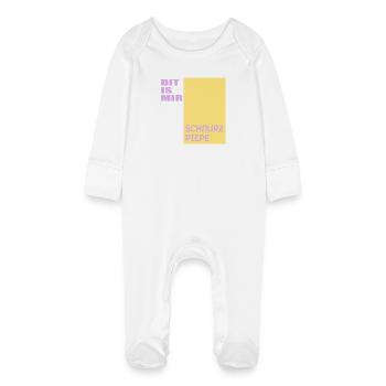 Berlinerisch doesn't matter Berlin - Baby Organic Sleepsuit with Scratch Mitts - white - Front