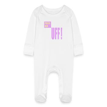 Berlin Watch out Berlinerisch - Baby Organic Sleepsuit with Scratch Mitts - white - Front