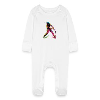 Joueur de baseball Steamwave - Grenouillère bio avec gants Bébé - blanc - Devant