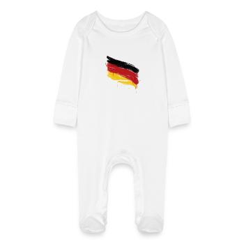 Chemise Allemagne - Grenouillère bio avec gants Bébé - blanc - Devant