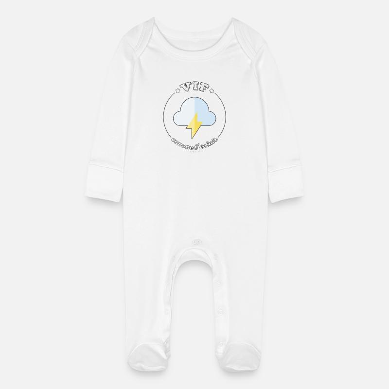 Vif comme l'éclair - Grenouillère bio avec gants Bébé - blanc