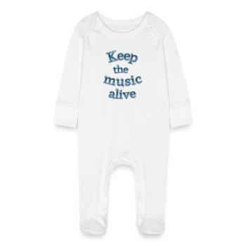 Gardez la musique vivante - Grenouillère bio avec gants Bébé - blanc - Devant
