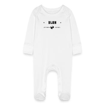 Dijon France Coordonnées Gps Globe - Grenouillère bio avec gants Bébé - blanc - Devant