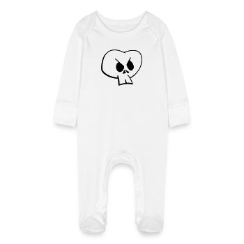 Skull II - Grenouillère bio avec gants Bébé - blanc - Devant